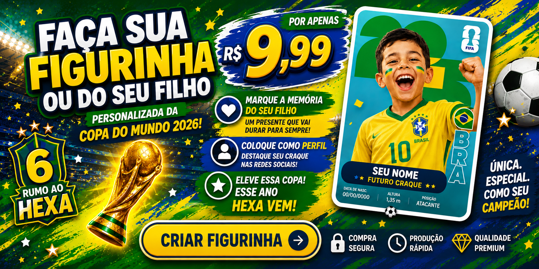 Faça sua figurinha da Copa do Mundo 2026